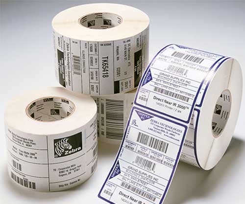 卷印刷胶粘剂跟踪标签的标志，序列号，和批号